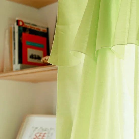 14 23 TOSS ieno textile ライム　グリーン シアーカーテン