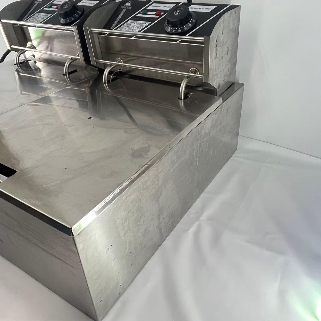 業務用２槽式卓上電気フライヤー 1槽（6L 100V） ×２ 店舗用品 厨房機器