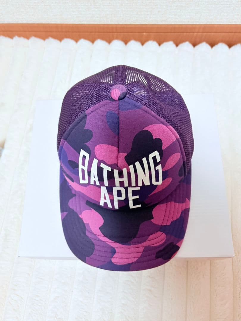 A・BATHING APE 紫迷彩 キャップ