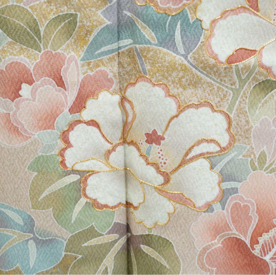 訪問着フルセット　263正絹　入学式　お宮参り【訪問着、袋帯、帯締め、帯揚げ】