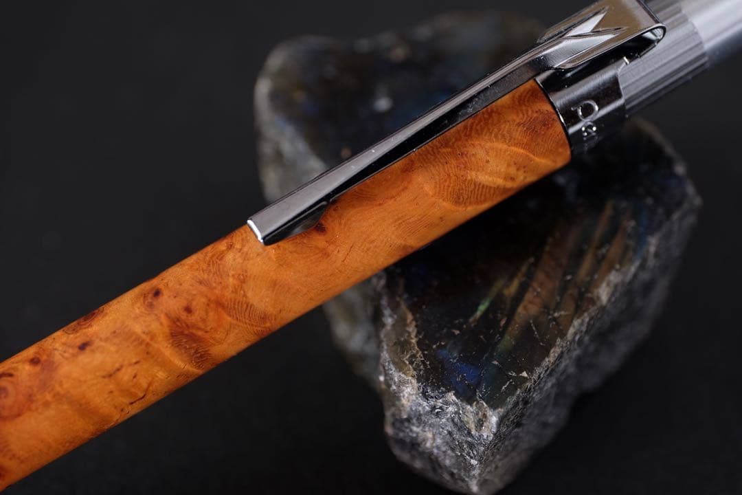 PG5木軸カスタムシャープペンシル0056 花梨瘤　高村杢工房