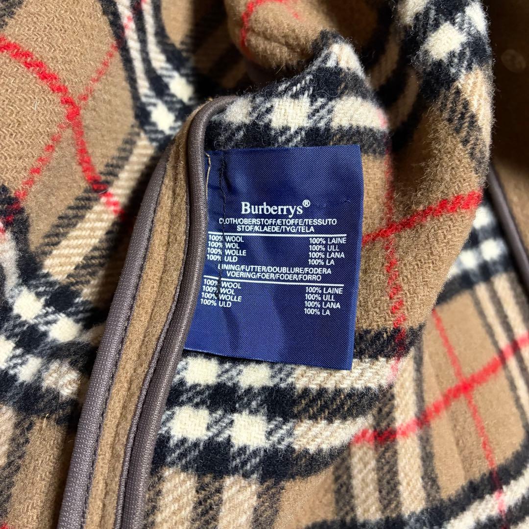 英国製　BURBERRYS　バーバリー　ウールコート　ノバチェック　くるみボタン