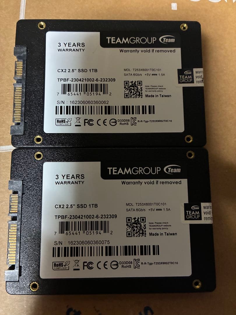 TEAM GROUP CX2 CLASSIC 1TB SSD 2.5インチ×2