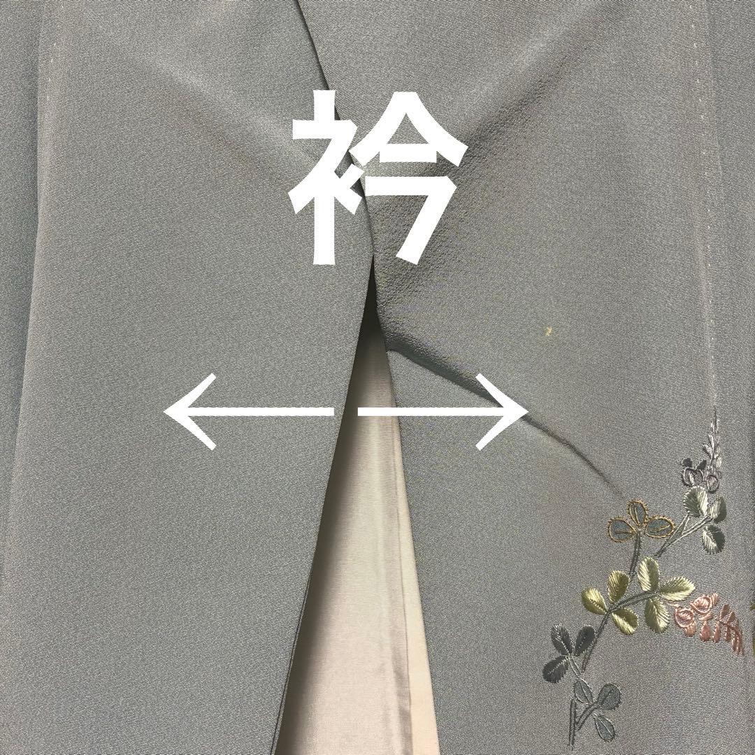 D193 訪問着　汕頭・蘇州刺繍　総刺繍　花模様　正絹　着物　袷