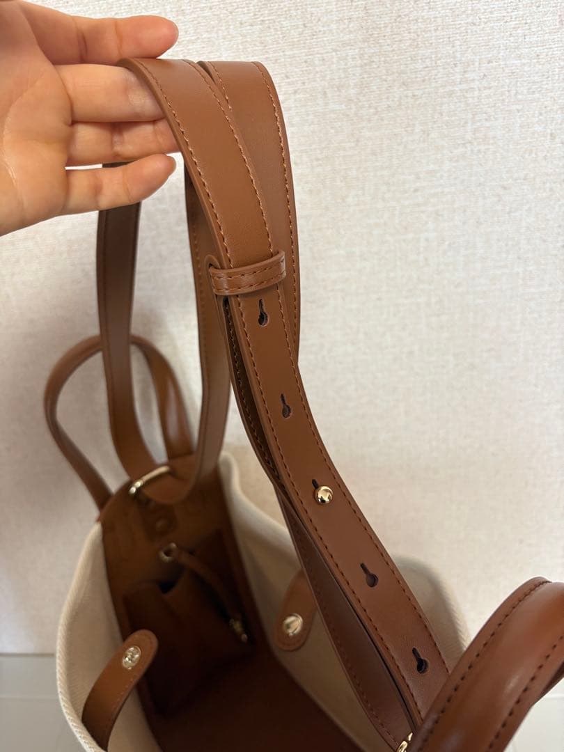 XNIHILO ハンドバッグ ショルダーバッグ コットンキャンバス ナッパレザー