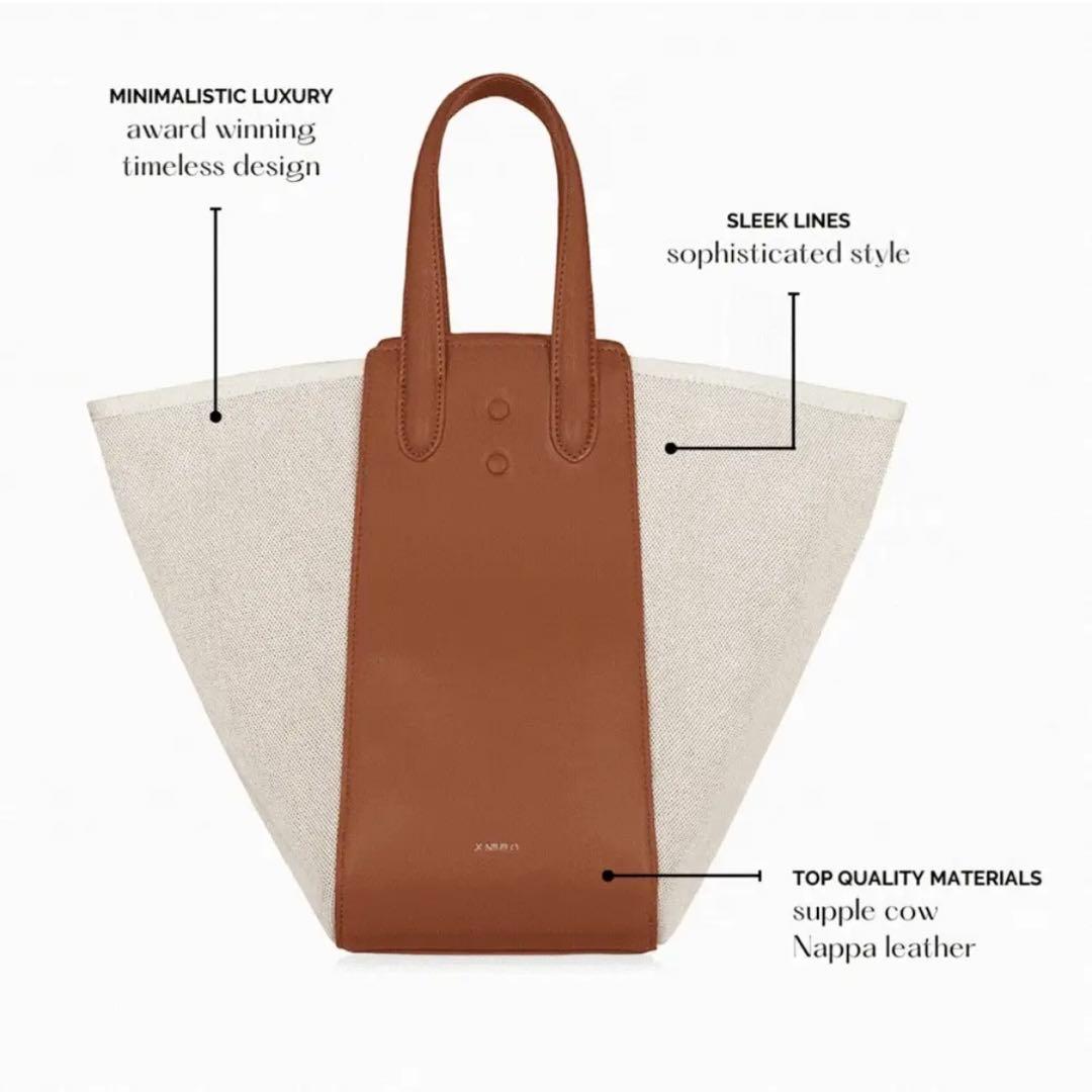 XNIHILO ハンドバッグ ショルダーバッグ コットンキャンバス ナッパレザー