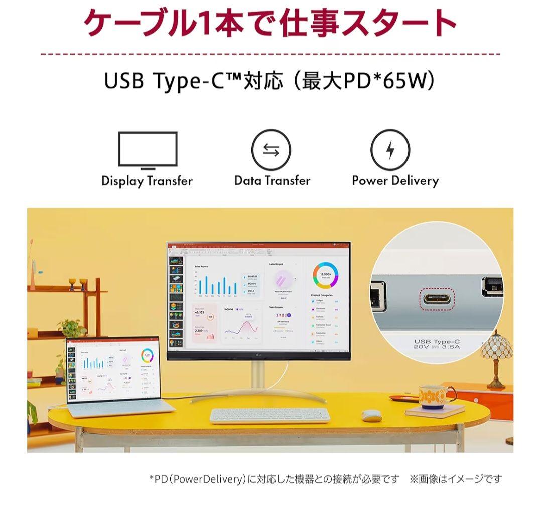 新*圭様 LG 32SQ730S-W 31.5インチ 4K PCモニター
