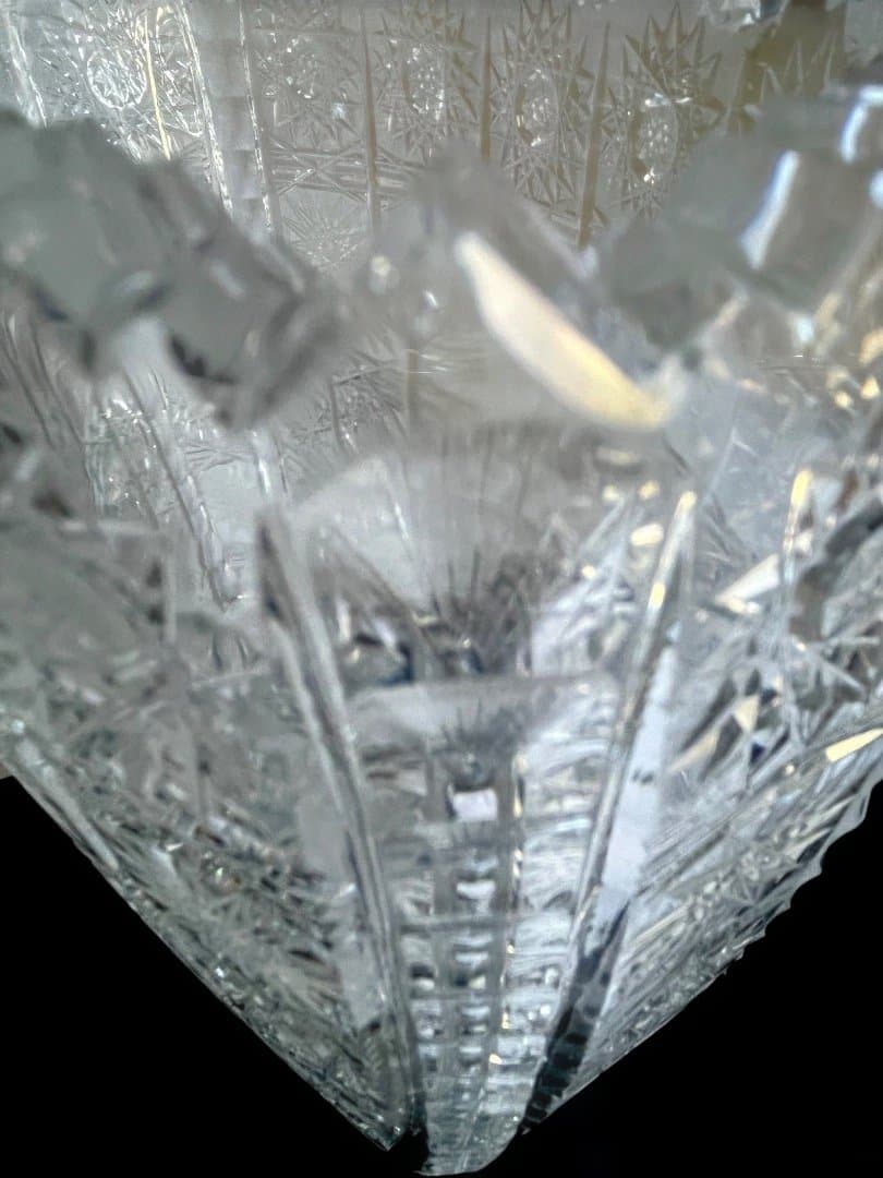 チェコ製 1970年代 ボヘミア ヴィンテージ クリスタル 花器