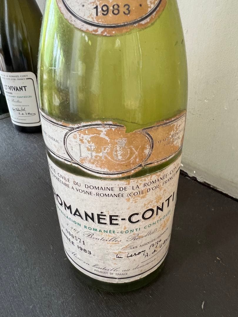 DRC ロマネコンティ 1983年　空き瓶