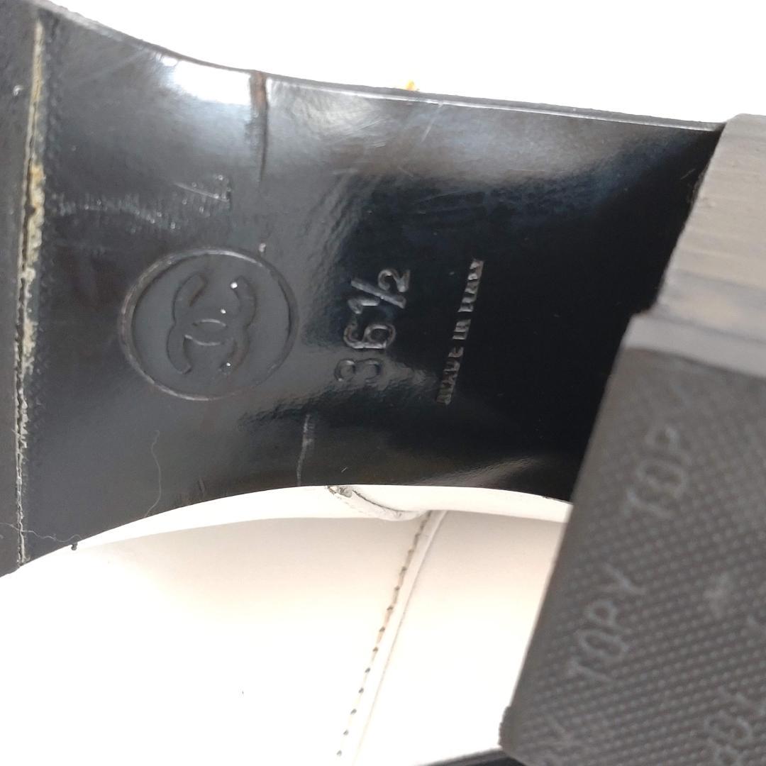 CHANEL ショートブーツ スクエアトゥ CC ココマーク 白 23～23.5