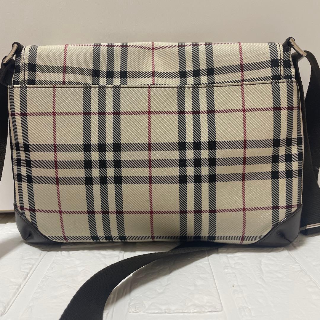 Burberry ショルダーバッグ　ノバチェック　ロゴプレート　キャンバス