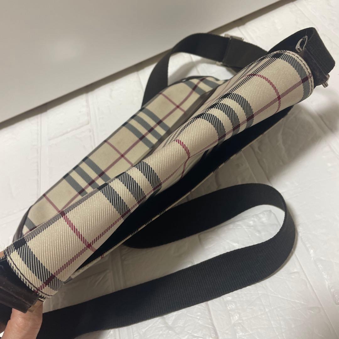 Burberry ショルダーバッグ　ノバチェック　ロゴプレート　キャンバス