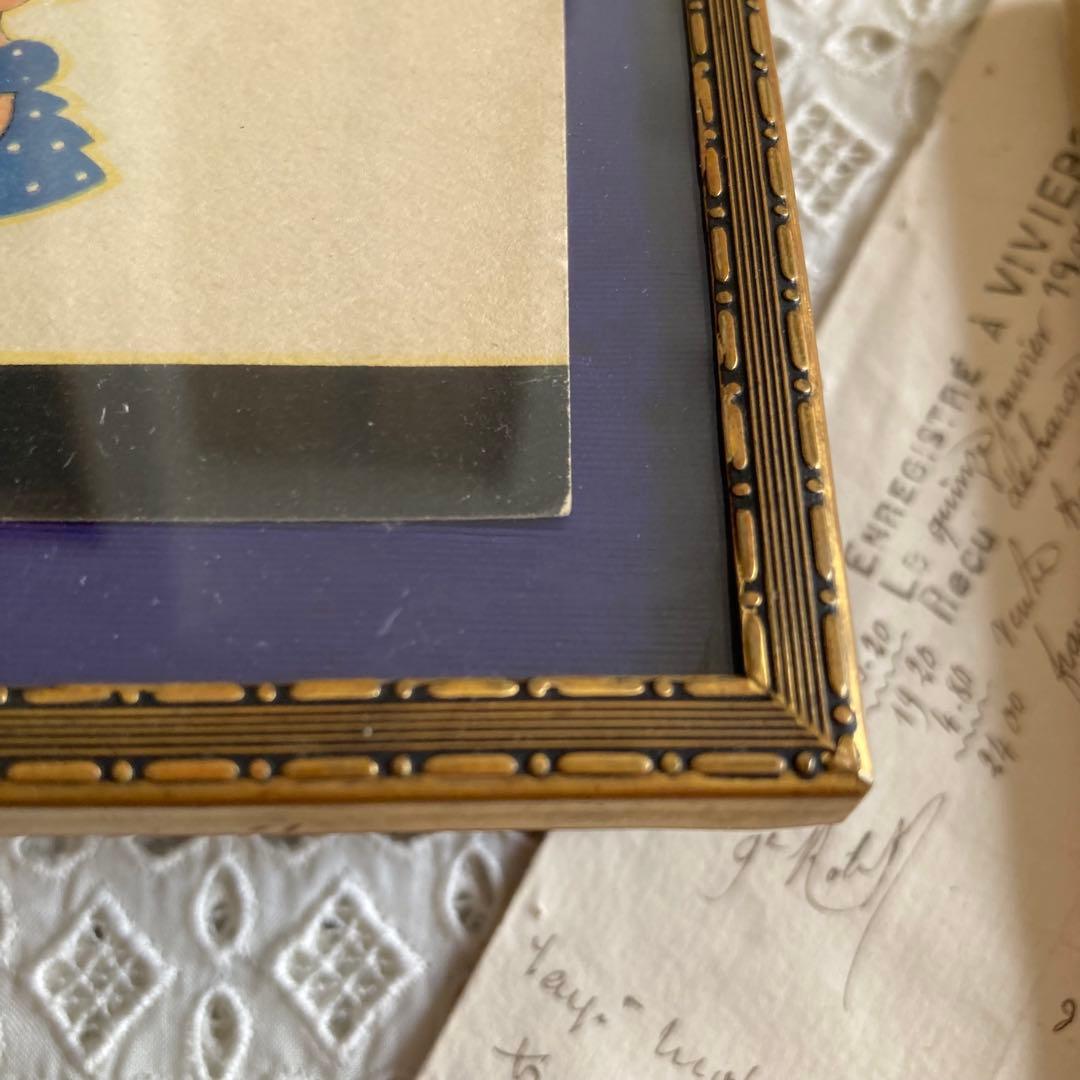 アンティークフレームA★超希少スウェーデン1920年代エイナルネイマンカード入り