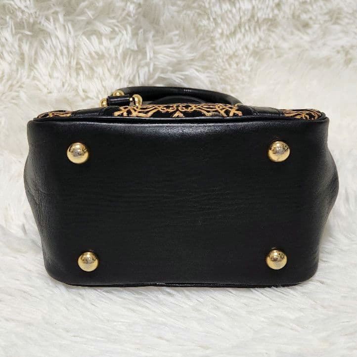 印傳屋 キナート 高級レザー ミニ ボストン ショルダーバッグ アラベスク 希少