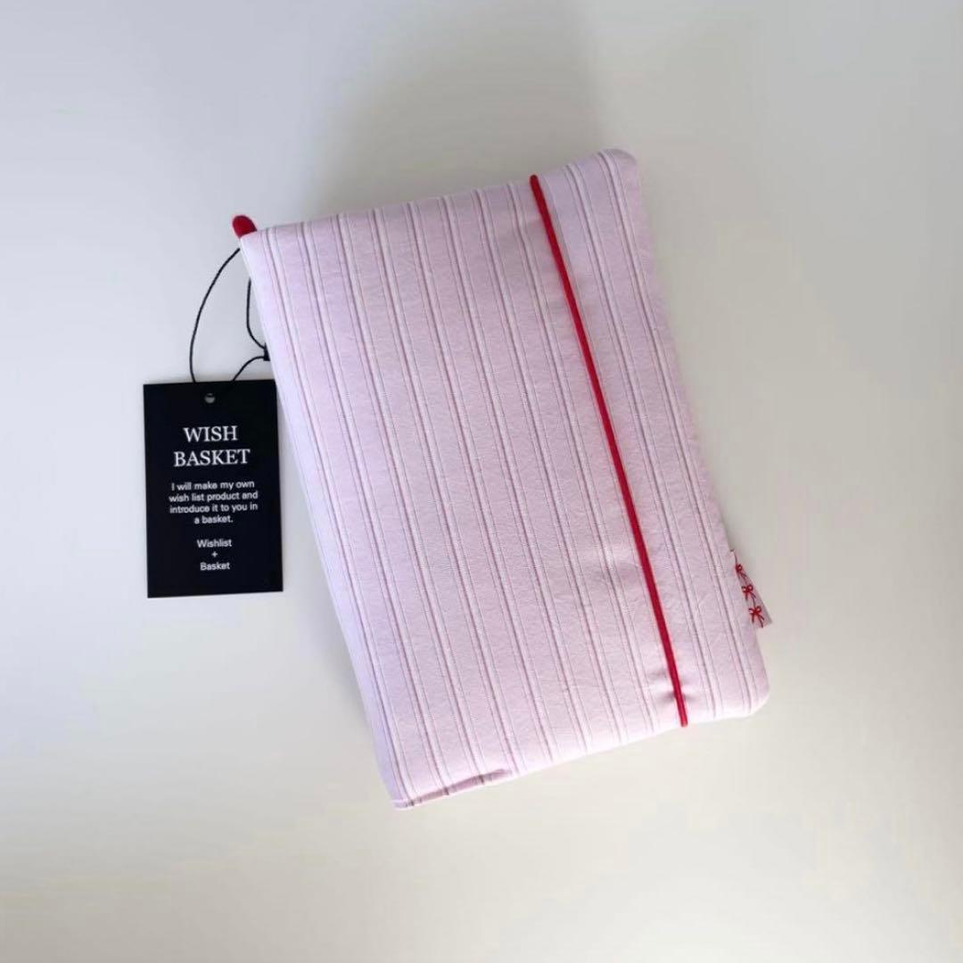 ☆R☆　韓国　バインダー　カバー　貯金　現金管理　ピンク　ストライプ