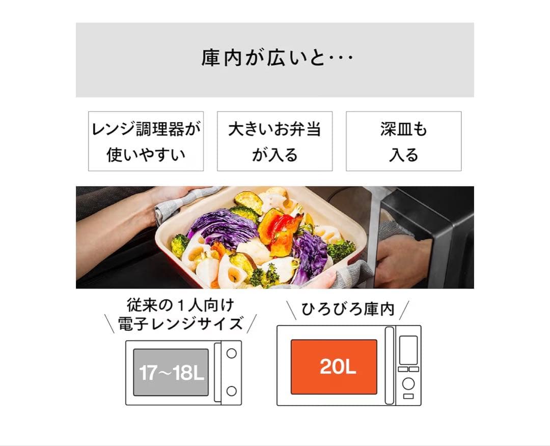 TWINBIRD(ツインバード) 電子レンジ 単機能 700W DR-E273B