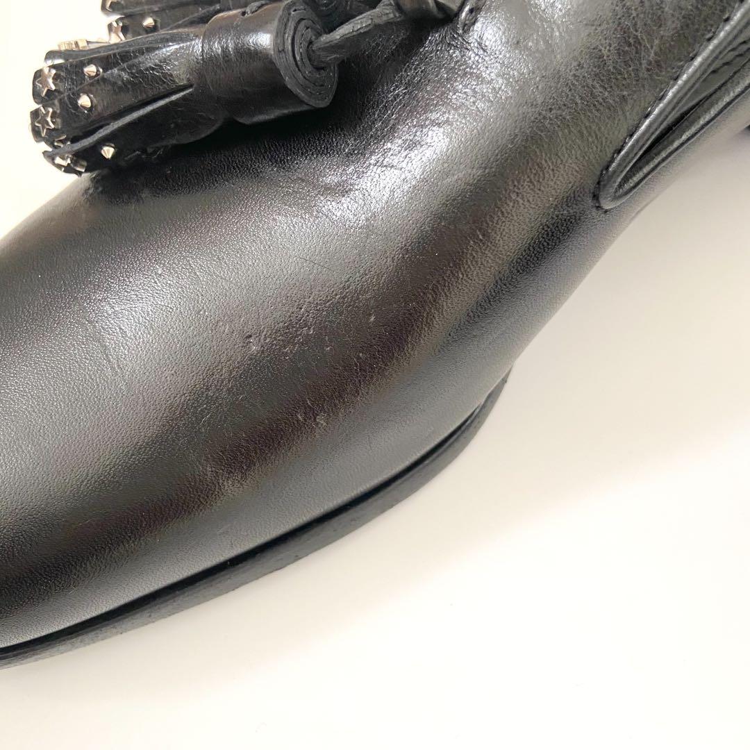 未使用級　JIMMY CHOO ジミーチュウ タッセル ローファー スタッズ