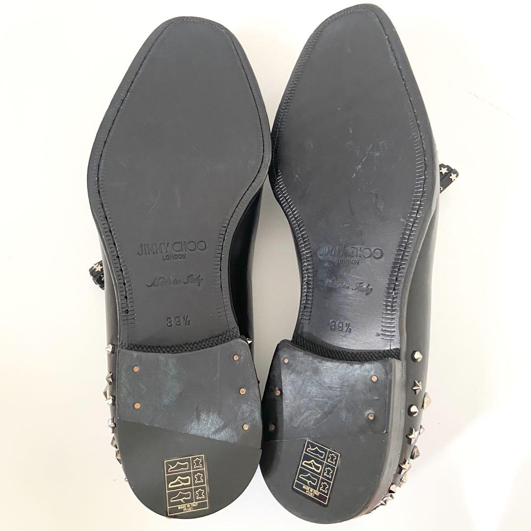 未使用級　JIMMY CHOO ジミーチュウ タッセル ローファー スタッズ