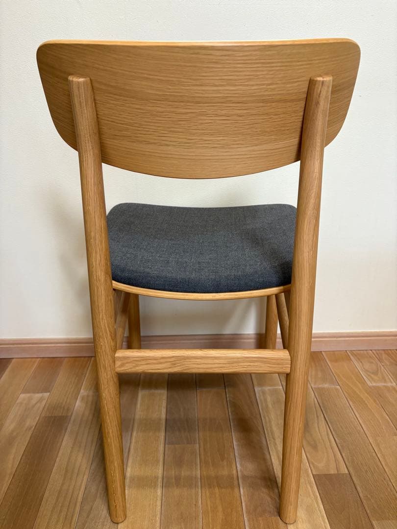 無印良品　ラウンドチェア　布座　オーク　　使用期間８ヶ月　美品　②