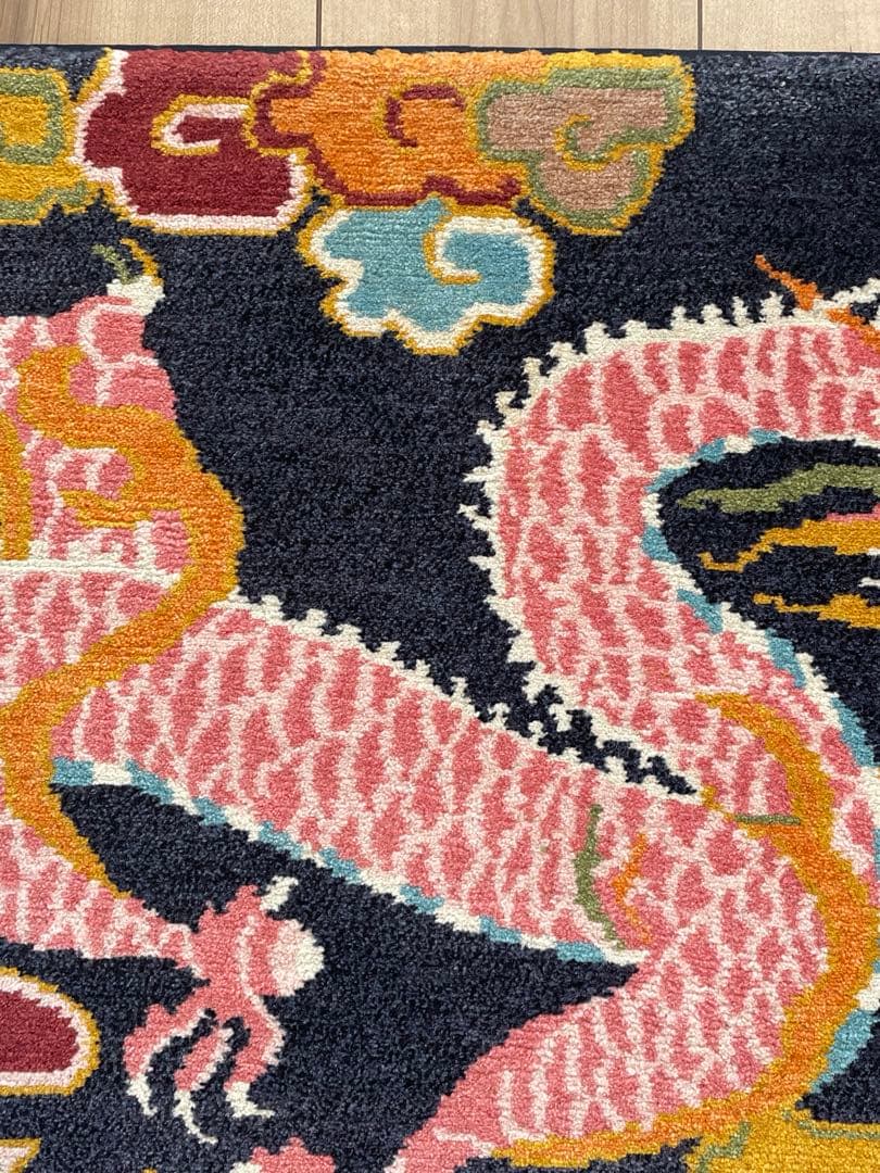 龍と鳳凰　カガマ　norbu lingka ノルブリンカ　チベット絨毯　ドラゴン