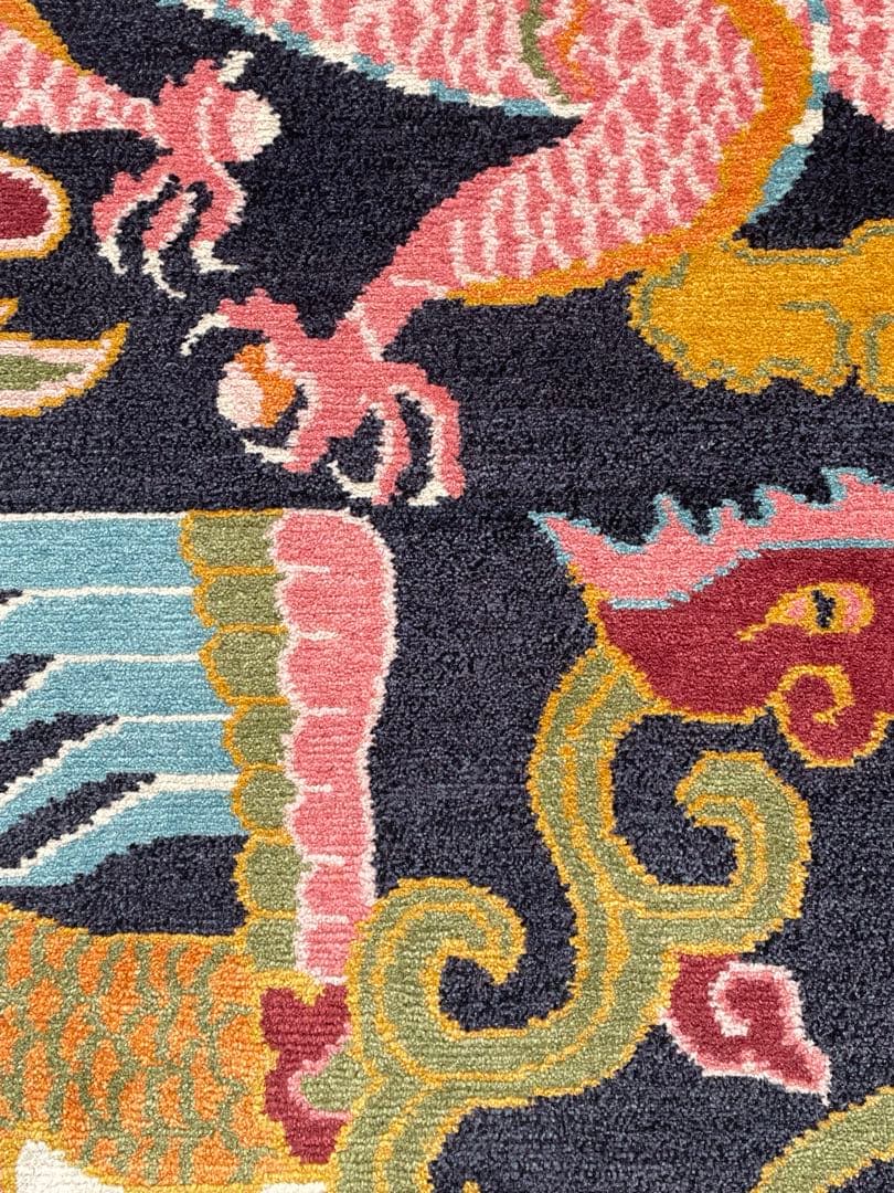 龍と鳳凰　カガマ　norbu lingka ノルブリンカ　チベット絨毯　ドラゴン