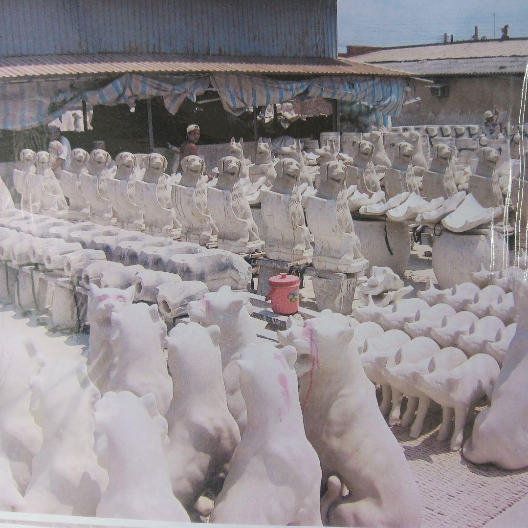 新品　陶器犬　大型犬　ダルメシアン　難有　オブジェ　置物　ホワイト　白色　高級品