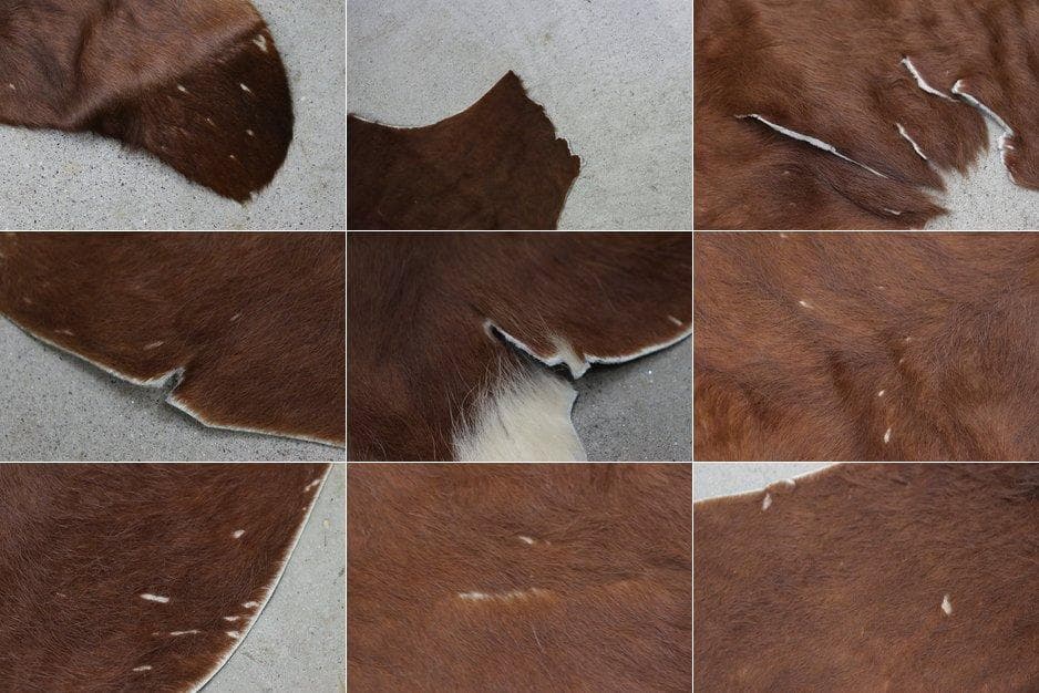 牛革 本革 カウラグ 220×197 カーペット 絨毯 敷物 大判 毛皮