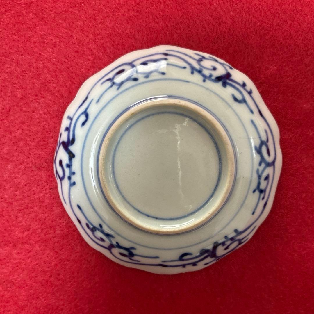 古伊万里　金彩　菊型　豆皿　小皿 5客