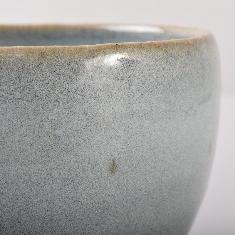 茶道具　木村盛伸作　灰釉立鶴　茶碗　共布共箱　C　R8708