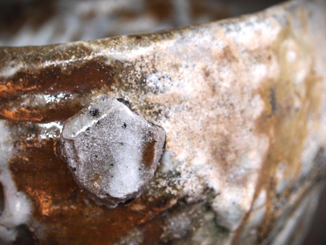 希少作★加藤委★川小牧引っ掻き茶碗★共箱