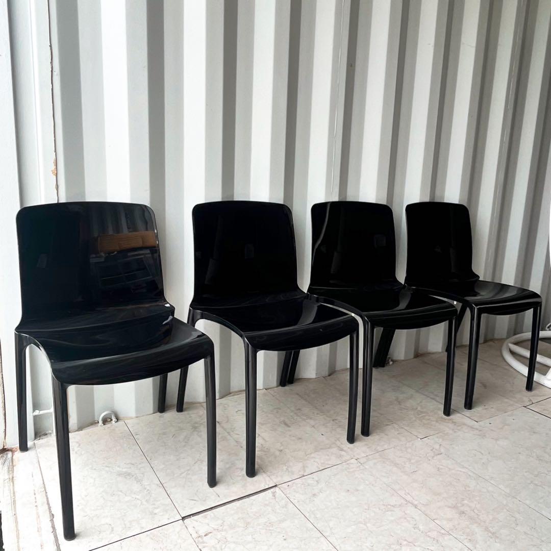 取付無料！カスプリーニ ティファニー イタリア製ブラックダイニングチェア４脚✨