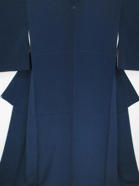 新古品！日本和裁士会＊八丁撚糸＊鉄紺色＊色無地＊着物＊１５７ｃｍ＊裄６６