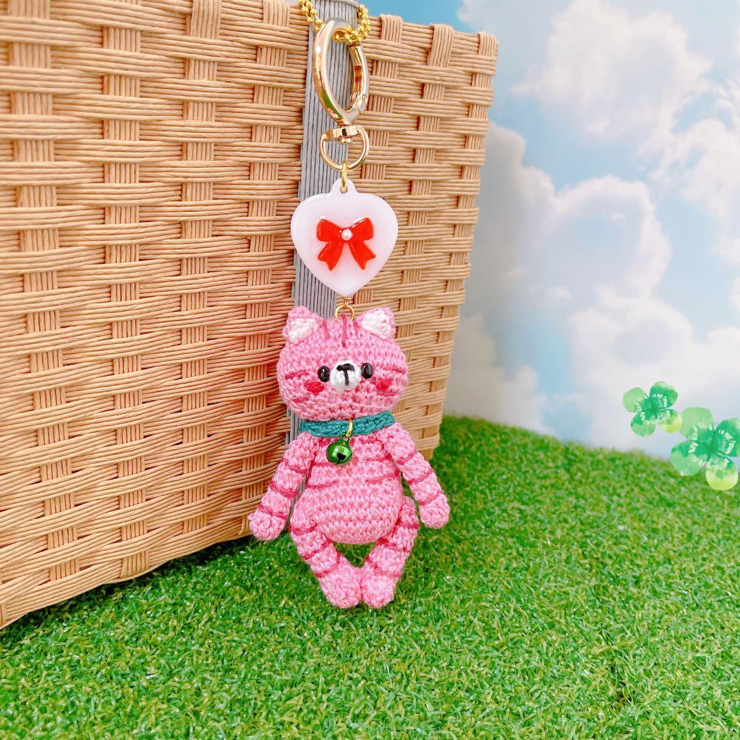 あみぐるみ　リボンハートとPUUCUトラちゃんキーホルダー☺︎他２点