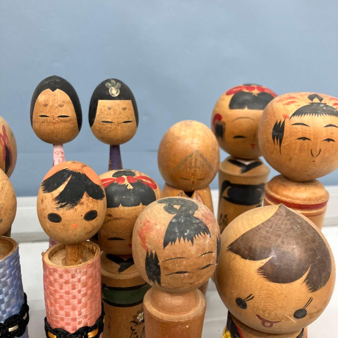 D-3 こけし まとめ売り 創作こけし 民芸品 郷土玩具 木彫り人形 昭和レトロ