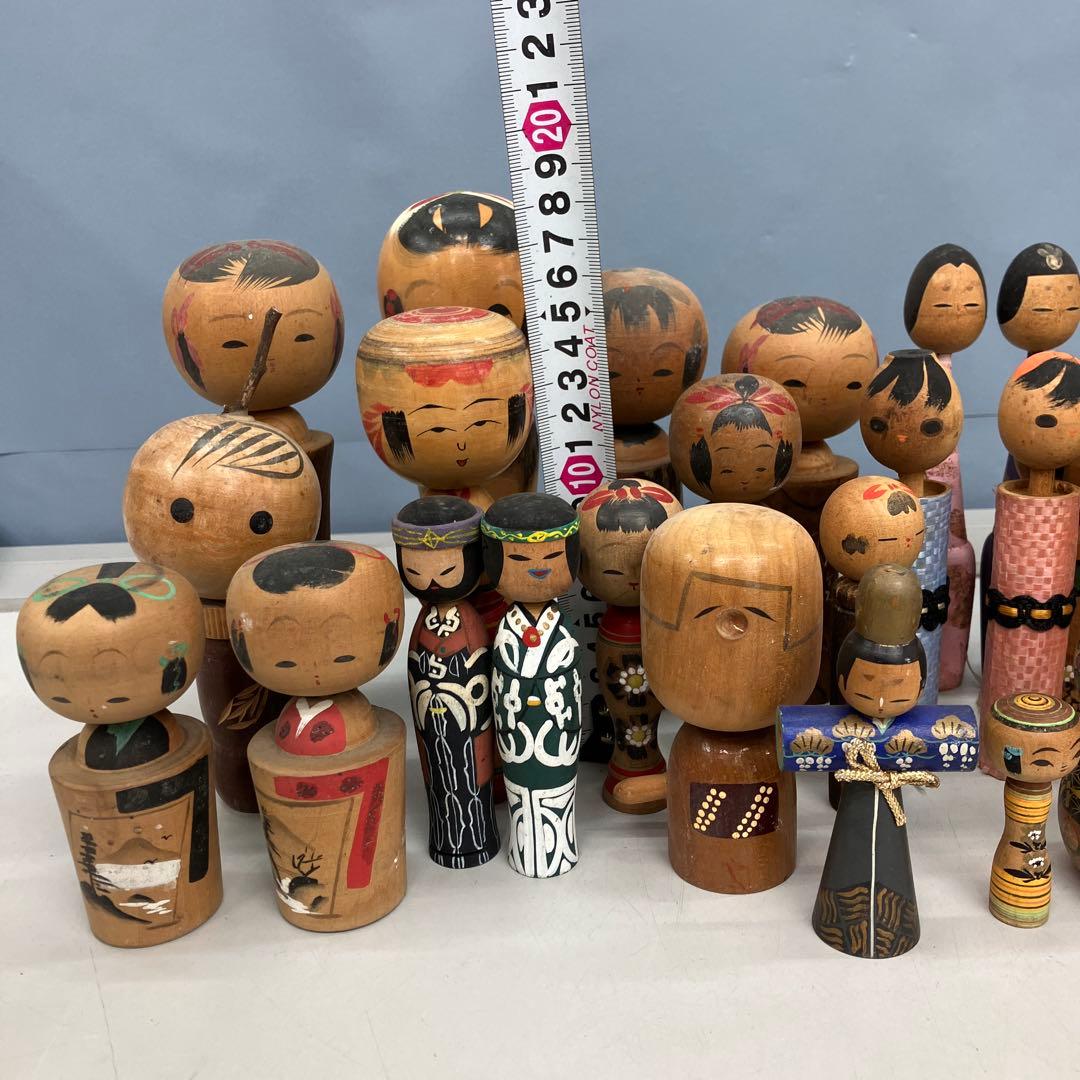 D-3 こけし まとめ売り 創作こけし 民芸品 郷土玩具 木彫り人形 昭和レトロ