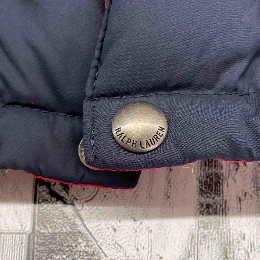 ポロラルフローレン　ダウンベスト L 　リバーシブル(ネイビー/レッド)