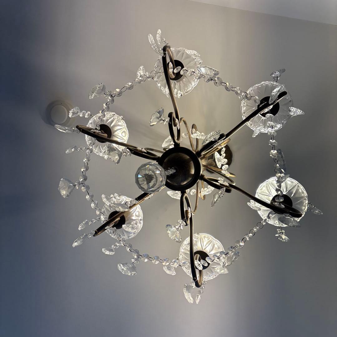 アンティーク風クリスタルシャンデリア 6灯