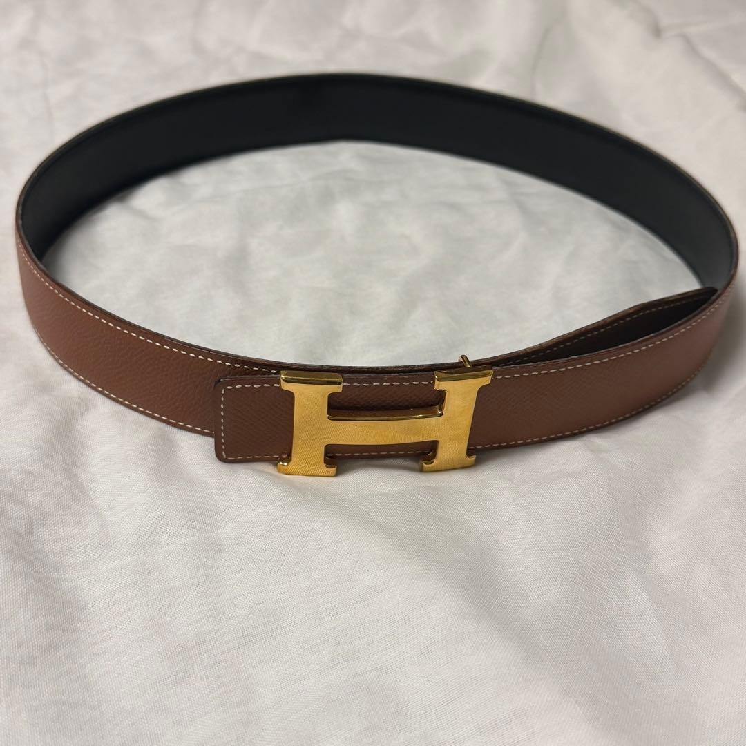 エルメス バックルベルト75cm リバーシブル ゴールドバックル 正規品