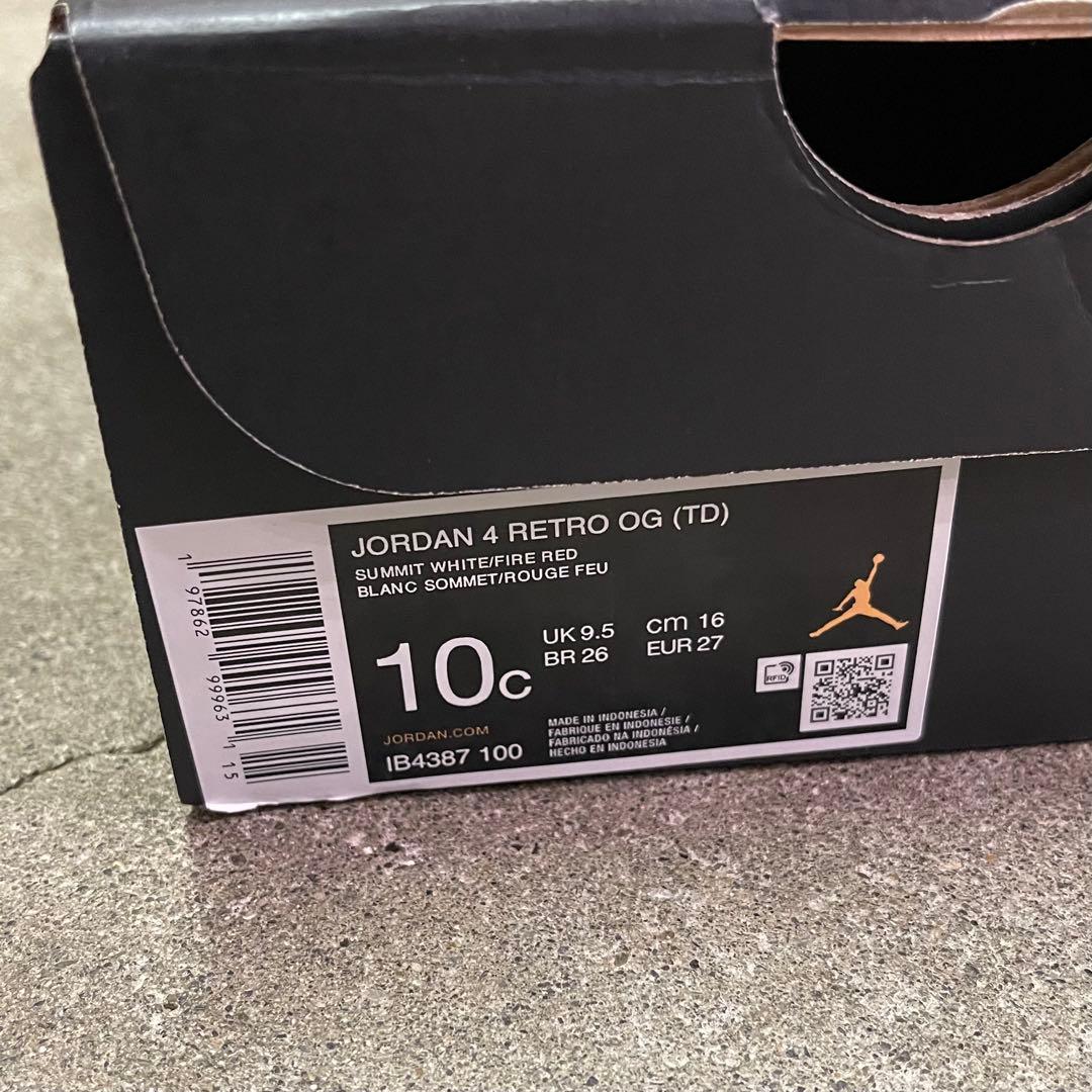 スニーカー Nike TD Air Jordan 4 Retro 16cm