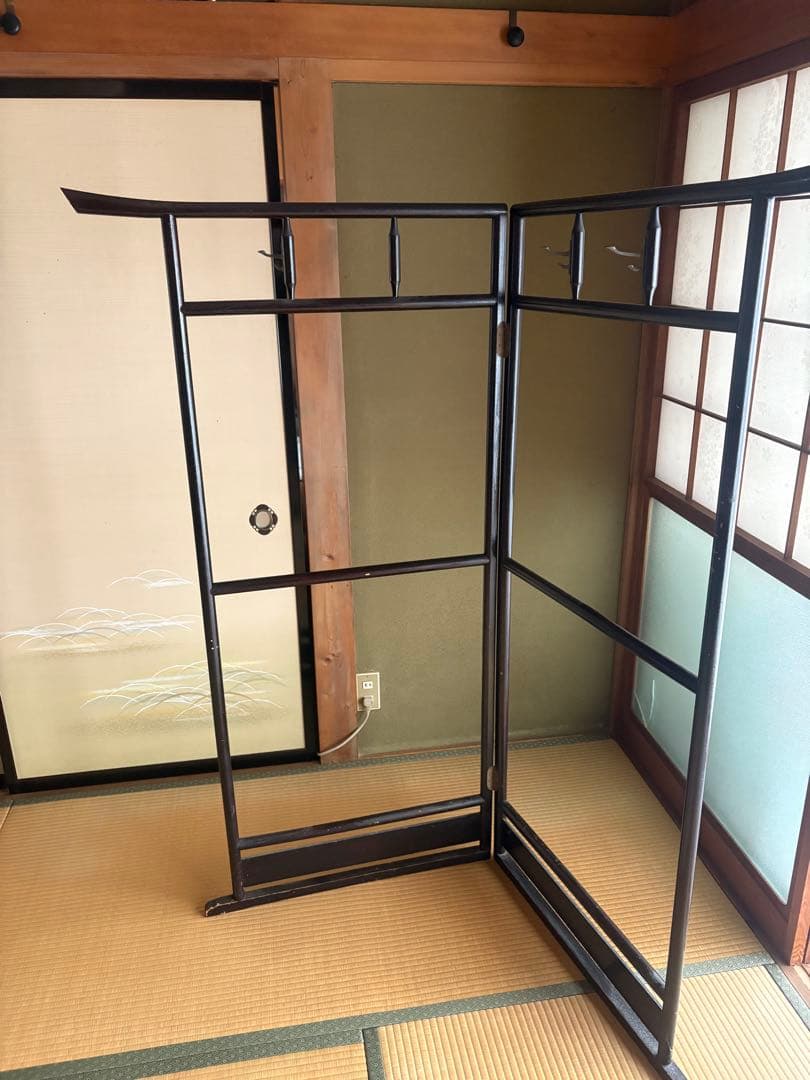 金属製 衣桁 4フック付き