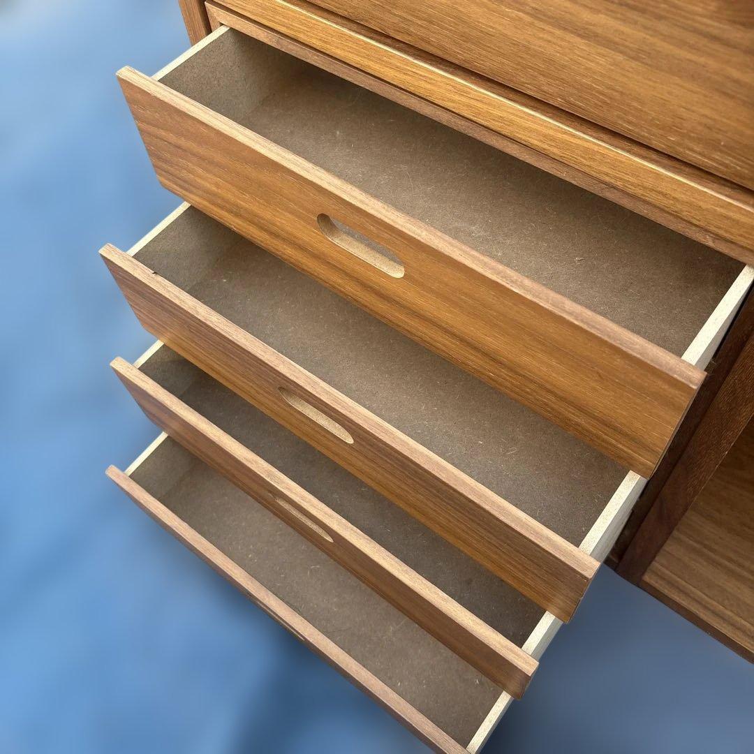 無印良品 MUJI スタッキングシェルフ ウォールナット材　引き出しユニット付き