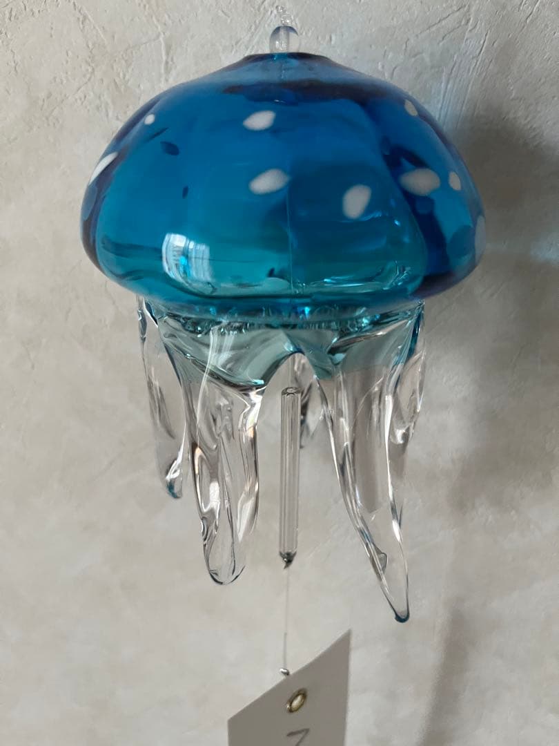 【新品】タクグラス TAKU GLASS 弥彦クラフト　クラゲ風鈴　ブルー・水玉