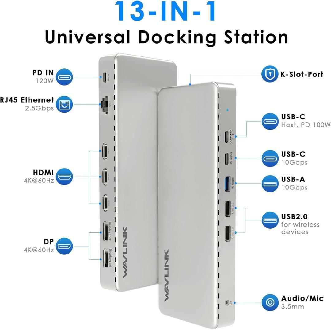 WAVLINK DisplayLink対応 トリプル4K@60Hz