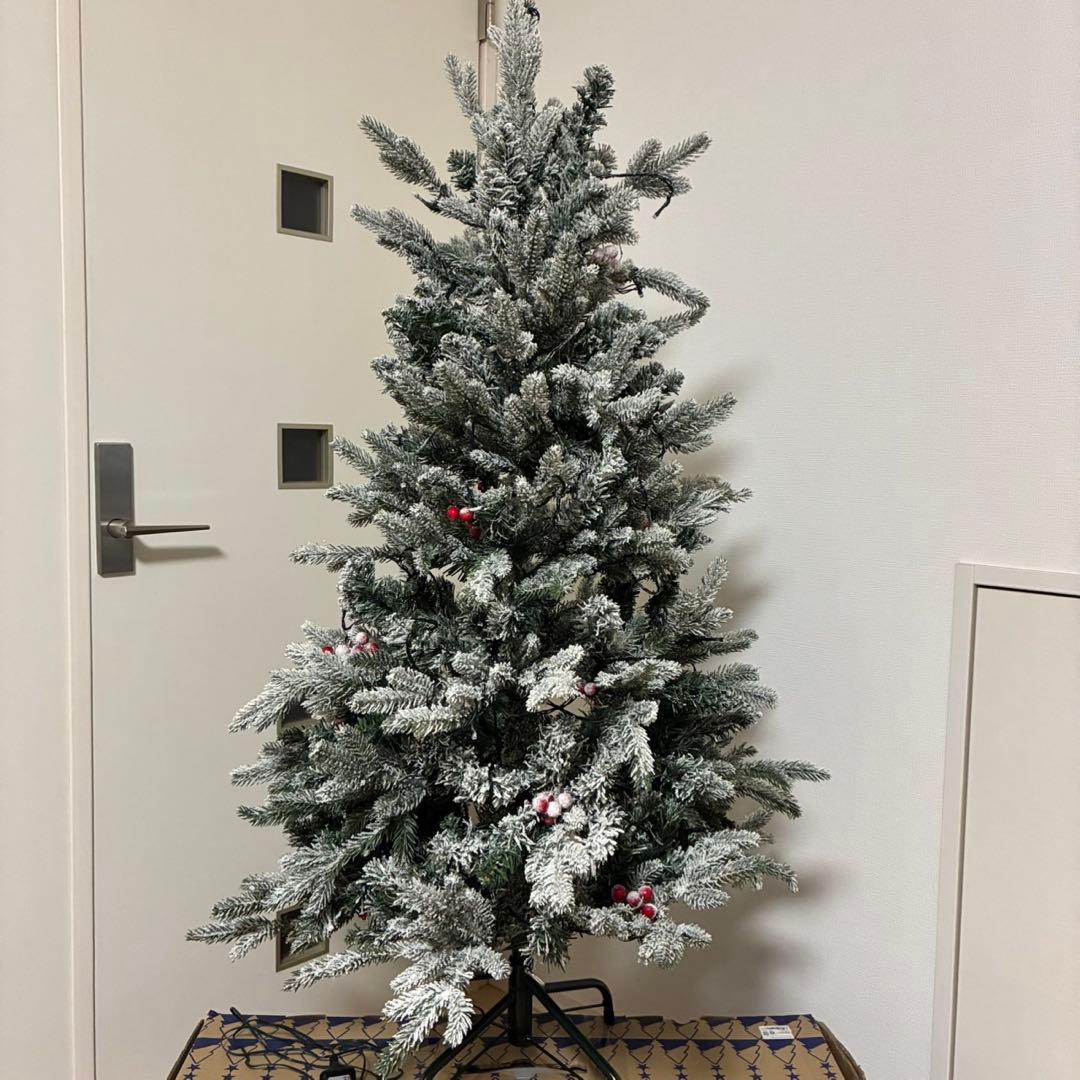 Francfranc クリスマスツリー　LED付き　スノー　120cm