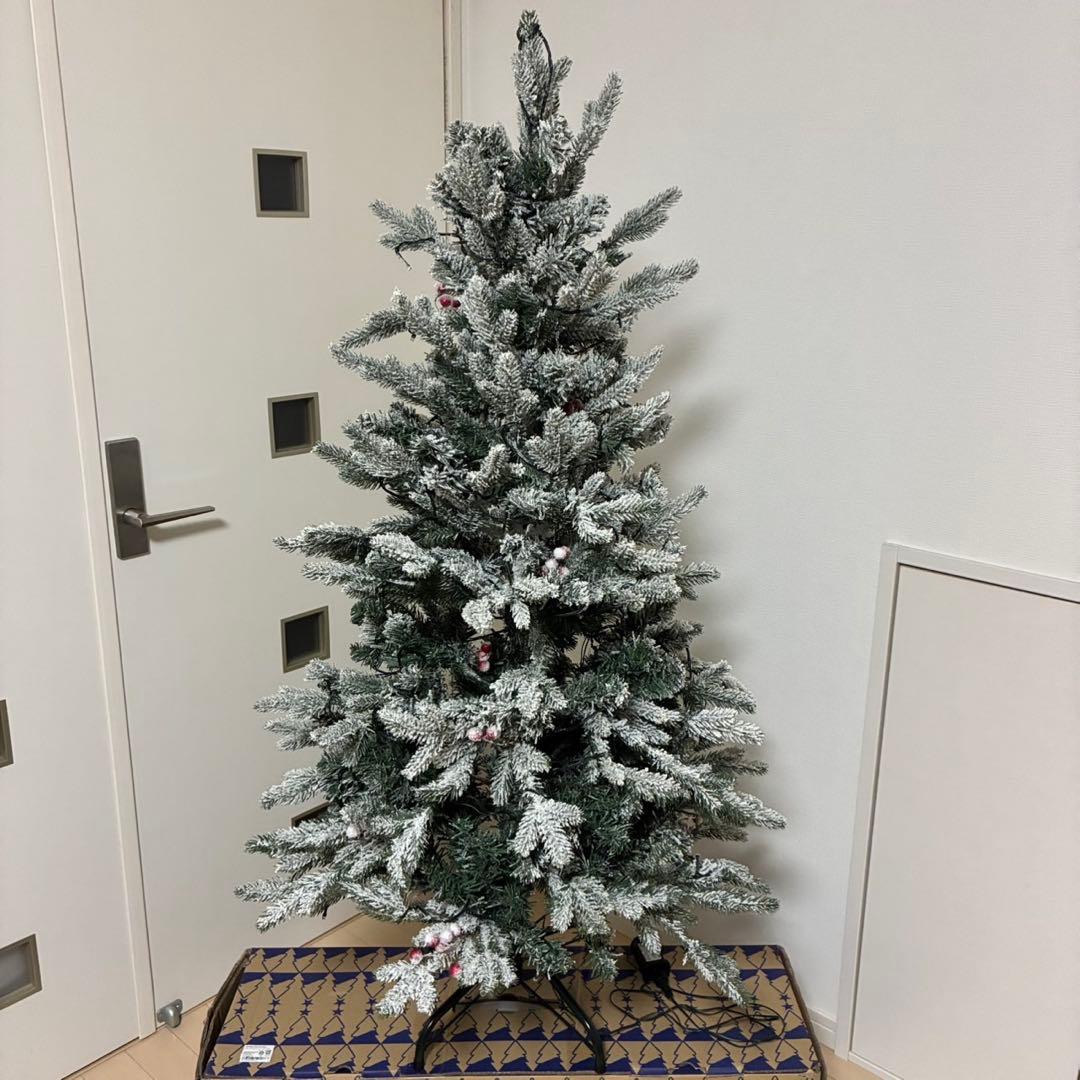 Francfranc クリスマスツリー　LED付き　スノー　120cm