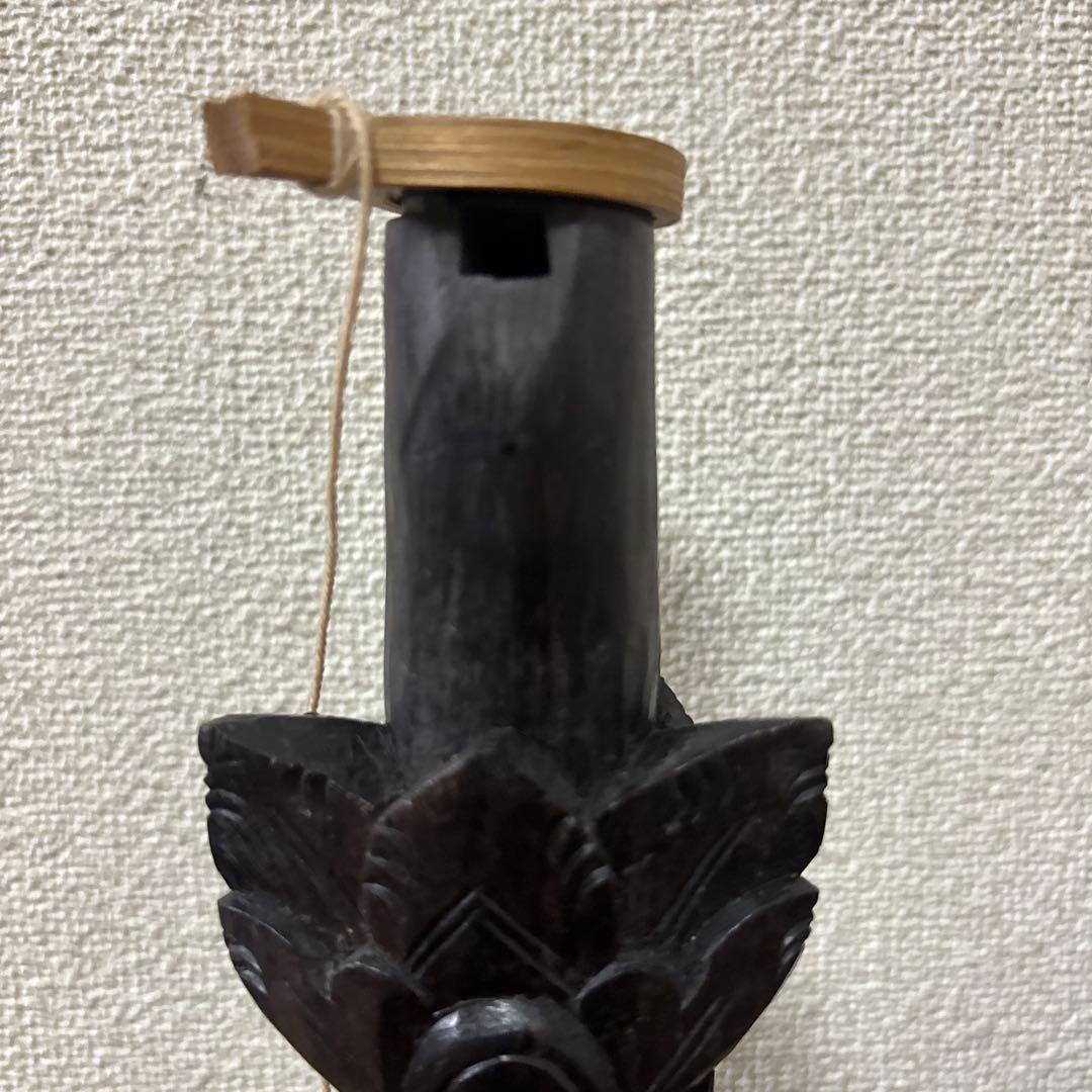 装飾笛 スリン & ナーガ 木彫り置物 2点セット 民族アート