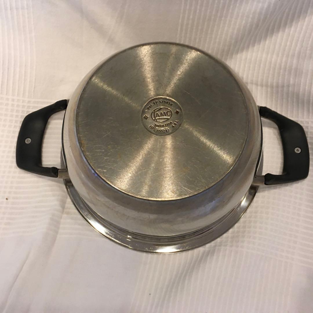 AMC ステンレス両手鍋　ステンレススチール製
