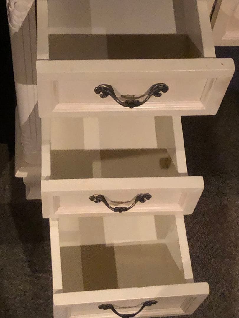 希少♦️ヴィンテージ♦️高級 猫脚 両側 デスク♦️ホワイト ロココ フレンチ♦️送料込