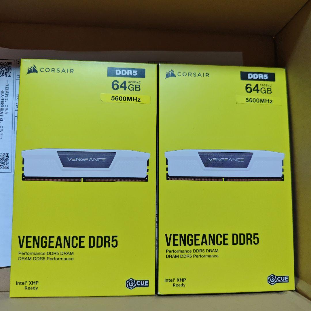 DDR5 128GBメモリ CORSAIR VENGEANCE White