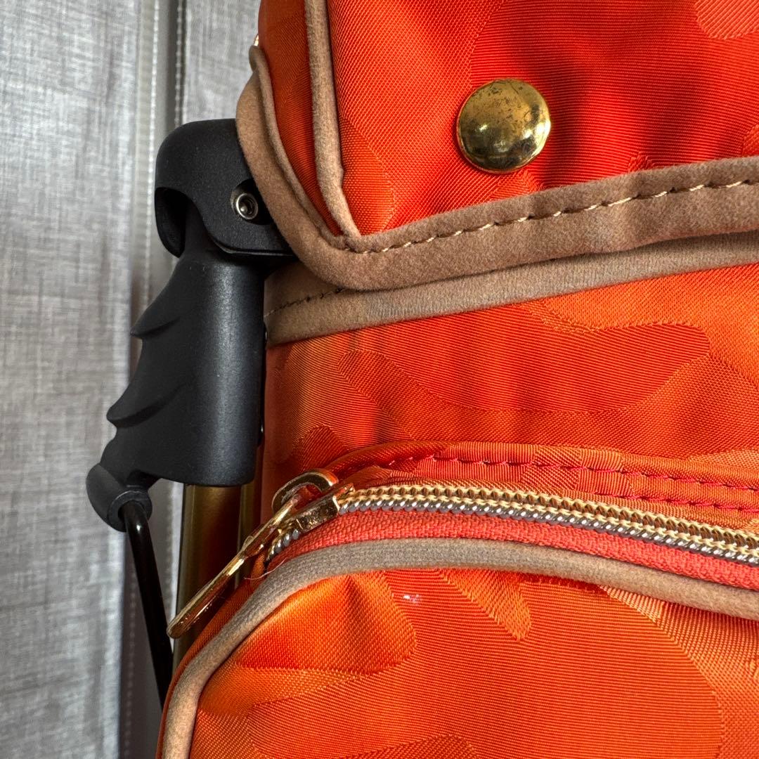 マークアンドロナ 迷彩 カモフラ ゴルフ キャディバッグ オレンジ